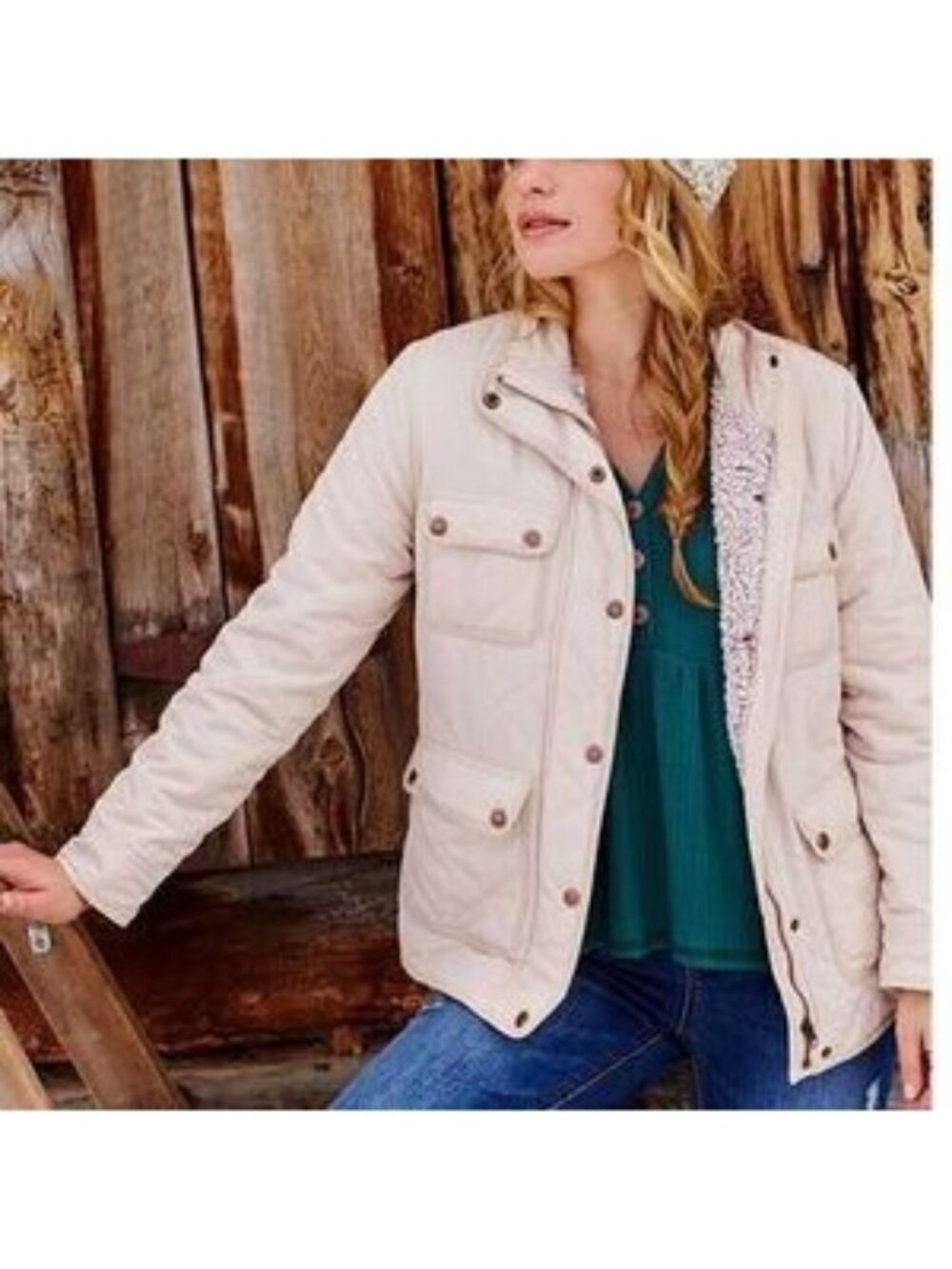ALTARD STATE Champagne Quilted Lined Jacket Size Small NEW NWT